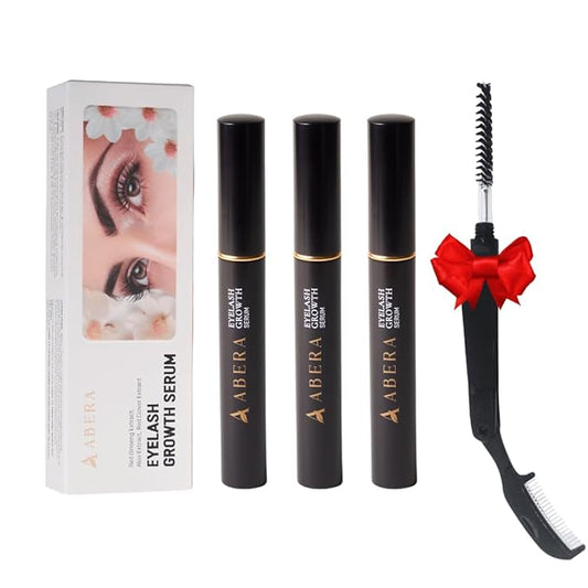 Abera Misan Eyelash Growth Serum (Upgrade Version) - Natural Lash Booster and Lash Enhancer, Regenerating and Nourishing Lashes Longer and Thicker (3. Set of 3 with Gift)