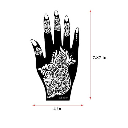 XMASIR 20 Sheets Henna Tattoo Kit Stencil for Hand, Temporary Airbrush Tattoo Stencils Arabian Tattoo Stickers Henna Templates for Body Paint Art (20Pcs-1)