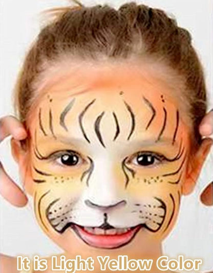 Go Ho Makeup Yellow Cream-Blendable Stick - Waterproof Yellow Eye Black Face Body Paint Stick Professional SFX Makeup,Softball/Baseball Eye Black,Safe Facepaint Nose&Lip Smacking for Halloween