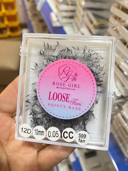 Loose Promade Fans - Natural Look Handmade Volume Eyelashes From 3D To 16D - C CC D DD Curl - False Lashes Extensions - Thickness 0.03~0.1 mm - 8~20 mm Length (12D-0.05-CC (14mm))