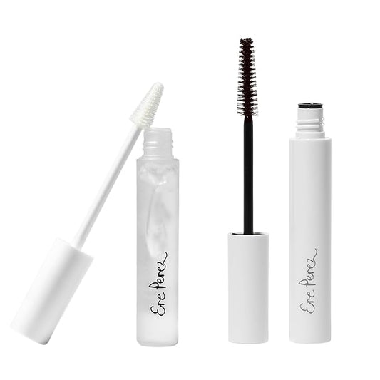 Ere Perez - Avocado Waterproof Brown Mascara + Aloe Gel Lash Eyebrow Mascara BUNDLE | Sensitive Eye Safe, Vegan, Cruelty-Free Clean Beauty
