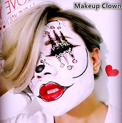 Go Ho Makeup Clown Red Cream-Blendable Stick -Red Eye Black Face Body Paint Professional SFX Makeup,Safe Facepaint Nose&Lip Smacking for Halloween(Red)