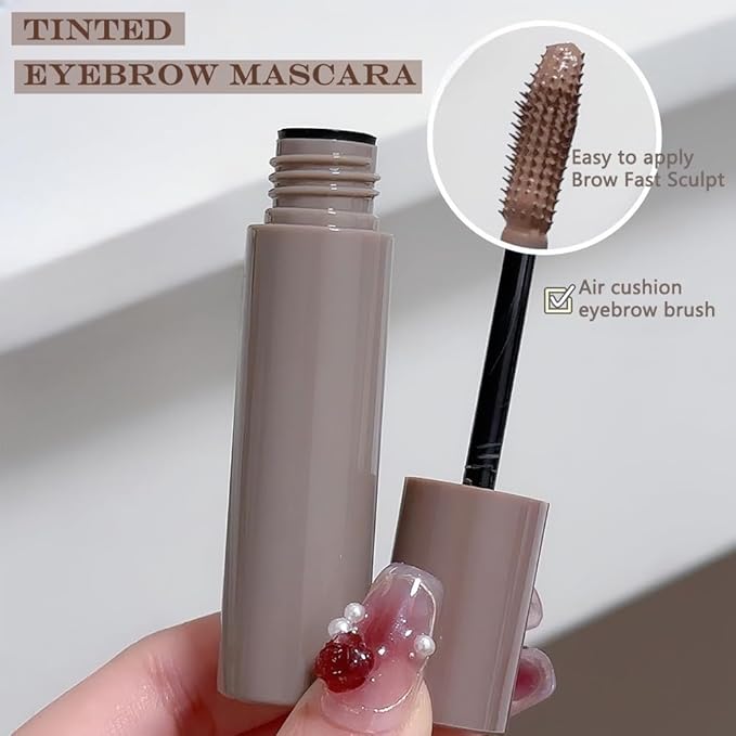 Tinted Eyebrow Mascara, Brow makeup, Comb & Sculpt Eyebrows, Waterproof, Longwear, Eyebrow tint brush, 01#Gray Brow