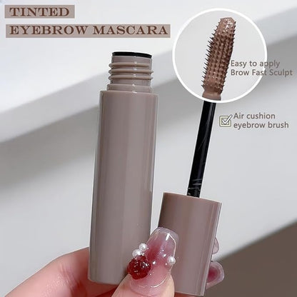 Tinted Eyebrow Mascara, Brow makeup, Comb & Sculpt Eyebrows, Waterproof, Longwear, Eyebrow tint brush, 01#Gray Brow