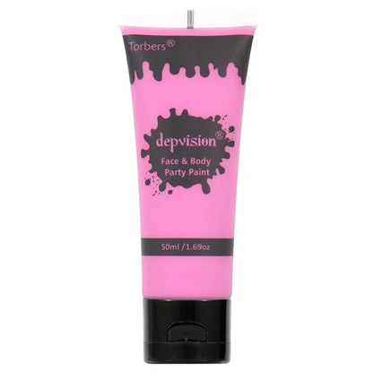 Depvision Face and Body Paint 1.7oz Cream Makeup 50ml Water Based Face Painting Special Effects For Adults Children Kids Halloween Christmas Party Stage Cosplay (Pink)