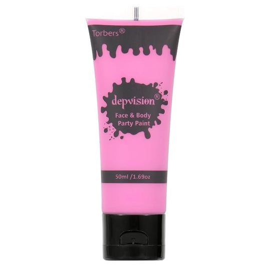 Depvision Face and Body Paint 1.7oz Cream Makeup 50ml Water Based Face Painting Special Effects For Adults Children Kids Halloween Christmas Party Stage Cosplay (Pink)