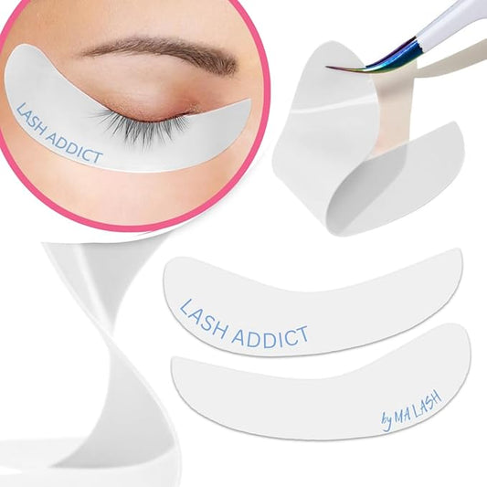 Reusable Silicone Eye Pads - Set of 6 (3 Pairs) - Eyelash Extension Under Eye Patches for Lash Lift, Lower Lash Isolation, Sensitive Skin, and Removal - LASH ADDICT (3 pairs)