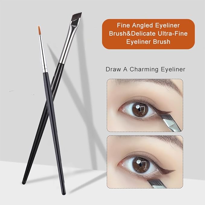 Eyeliner Stencils, 5Pcs Eyeliner Brush Set, Reusable Eyeliner Tool for Eyes Wing, Multifunctional Silicone Eyeliner Aid Mascara Shield, Beginners Friendly (Pink)