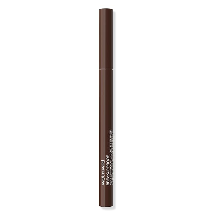 wet n wild Mega Last Breakup Proof Liquid Eyeliner - Ultra-Fine Brush, Waterproof, 16-Hour Long-Lasting Wear - Cruelty-Free & Vegan - Brown