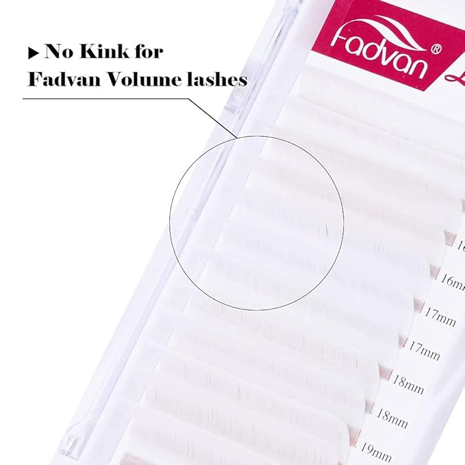 Volume Lash Extensions White Eyelash Extensions 0.07mm Easy Fan Lashes D Curl 15-20mm Mixed tray Colored Eyelash Extensions FADVAN Lashes Easy Fan Colored Lashes (white-D, 15-20mm)