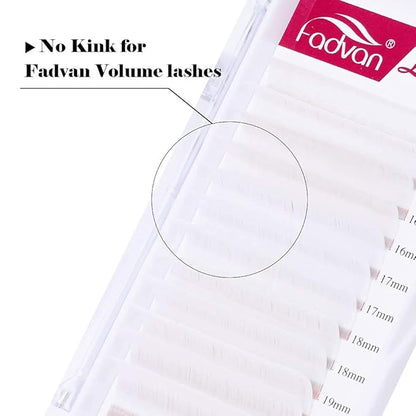 Volume Lash Extensions White Eyelash Extensions 0.07mm Easy Fan Lashes D Curl 15-20mm Mixed tray Colored Eyelash Extensions FADVAN Lashes Easy Fan Colored Lashes (white-D, 15-20mm)