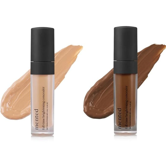 Mented Cosmetics Full-Time Eye Brightening Concealer for Women, Lightweight Full-Coverage Eye Makeup Concealer, Under Eyes Make Up Corrector, Blemishes & Contour, Clock In + 9TO5