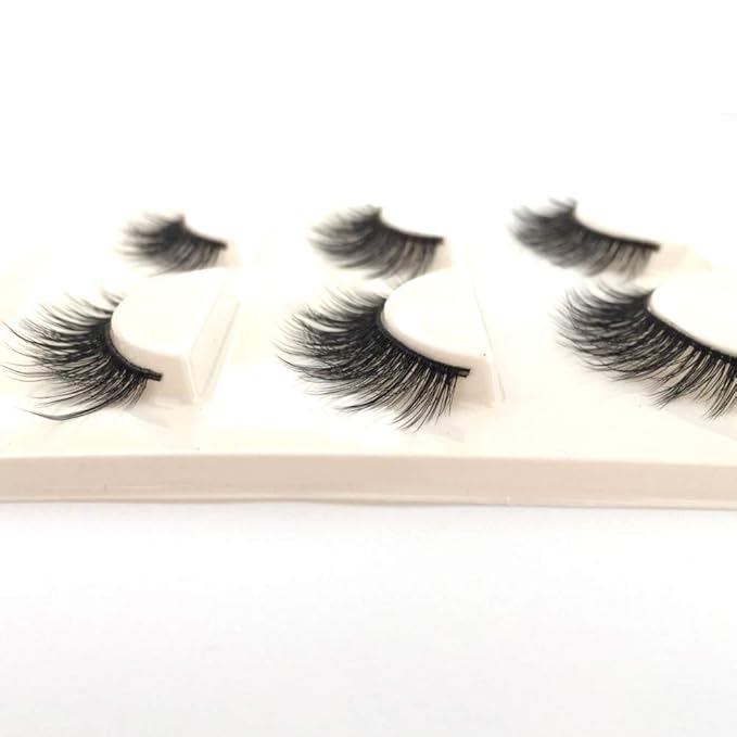 Sunniess False Eyelashes 8D Faux Mink Lashes 100% Handmade Reusable Natural Look Fake Eye lashes Cat-Eye Fluffy Wispy Lashes Dramatic Long Thick Volume Soft Lashes Packs