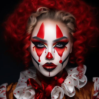 BOBISUKA Red Face Paint, Blendable Cream Body Painting Kit, Eye Black for Sports, Facepaint for Clown Joker Demon Devil Vampire Halloween Makeup, Cosplay, Costume, Parties, Stage, Theater