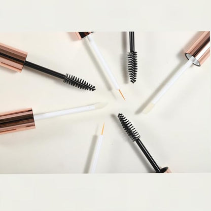 0.34 fl oz Empty Eyeliner Tube,Mascara Tube and Lip Gloss Tubes,three empty tubes (Rose Golden (Metal), (1+1+1) Suit)