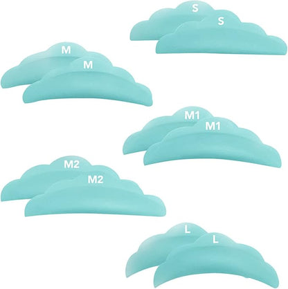 Lash Lift Pads,DIY Eyelash Lift Pads,Eyealsh Perm Rods,Lash Lifting at Home 10 Pcs Eyelash Curler Pads 5 Size SMM1M2L Reusable Soft Silicone Shields (Green-Lift Pads(5pair))