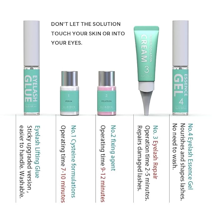 Glimocn Lash Lift Kit Eyelash Curl Cysteine Fast Perm Extension Lamination Setting Lotion Cream Eyelash Serum Gel Glue Rods Pads Tools Salon Eyeliner