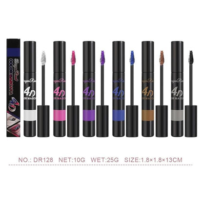 Blue 4D Colored Waterproof Mascara For Curling Eyelashes, Long Lasting Quick Dry Volumizing & Lengthening Mascara, Liquid Mascara Eye Makeup for Women, Lightweight Feel, Fast-Drying, 04