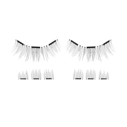 Lash'd Up Magnetic Eyelashes Without Eyeliner 3 Magnets (Can also be worn as Dual Magnets) Full Eye Snap-on Set Soft Faux Silk Vegan (Very Natural)