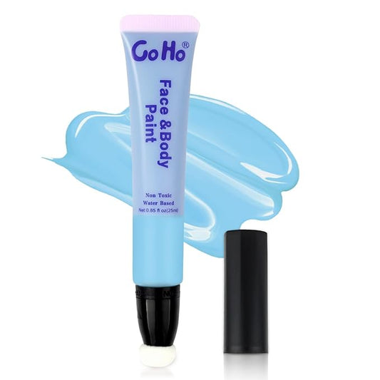 Go Ho Light Blue Face Paint Stick,Water Based Pale Blue Body Paint Washable,Smooth Face Paint Kit,Halloween Cosplay SFX Corpse Bride Sally Makeup