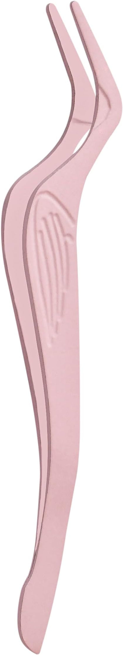 Eyelash Applicator Tool in Leather Case -Best Lash Cluster Applicator-with Stainless Steel Curved Design Lash Applicator Use for Wisps Lashes(Nude)