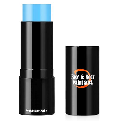Cream-Blendable Light Blue Face Paint Stick, Portable Eye Black Stick for Sports, Full-coverage Cream Face Paint for Halloween Cosplay SFX Corpse Bride Sally Makeup Costume Parties