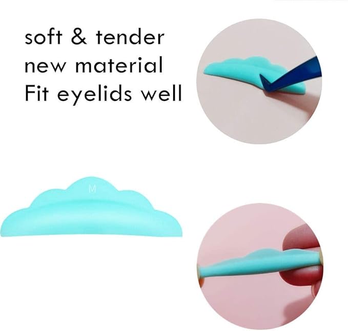 Lash Lift Pads,DIY Eyelash Lift Pads,Eyealsh Perm Rods,Lash Lifting at Home 10 Pcs Eyelash Curler Pads 5 Size SMM1M2L Reusable Soft Silicone Shields (Green-Lift Pads(5pair))