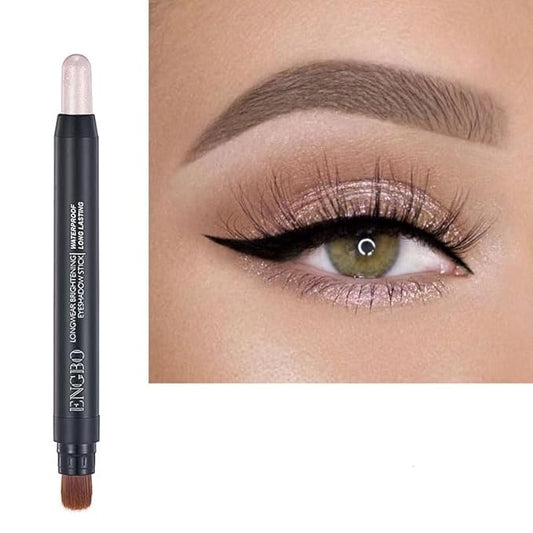 -Powder Waterproof Eyeshadow Stick – Champagne Shimmer – Long-Lasting, Crease-Proof, Medium Golden-Beige Shimmer Cream Eyeshadow with Built-in Smudger (02, 2G)