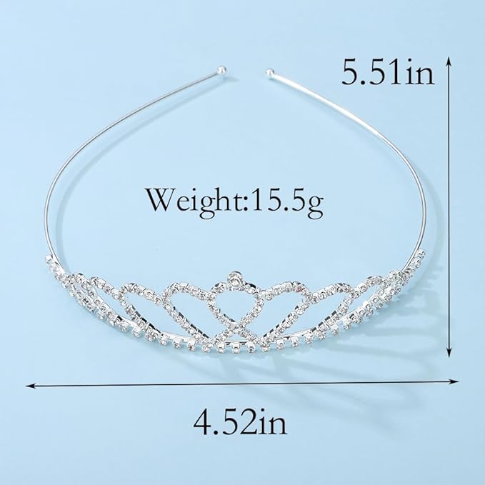 Wiwpar Crystal Rhinestone headband Silver Crystal Headband Princess Queen Headpiece Hair Accessories Headband for Women Girls Wedding Birthday Gift (Type2)