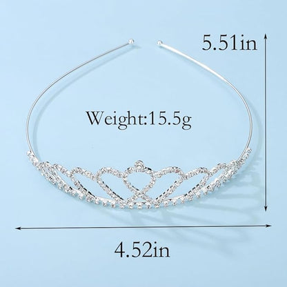 Wiwpar Crystal Rhinestone headband Silver Crystal Headband Princess Queen Headpiece Hair Accessories Headband for Women Girls Wedding Birthday Gift (Type2)