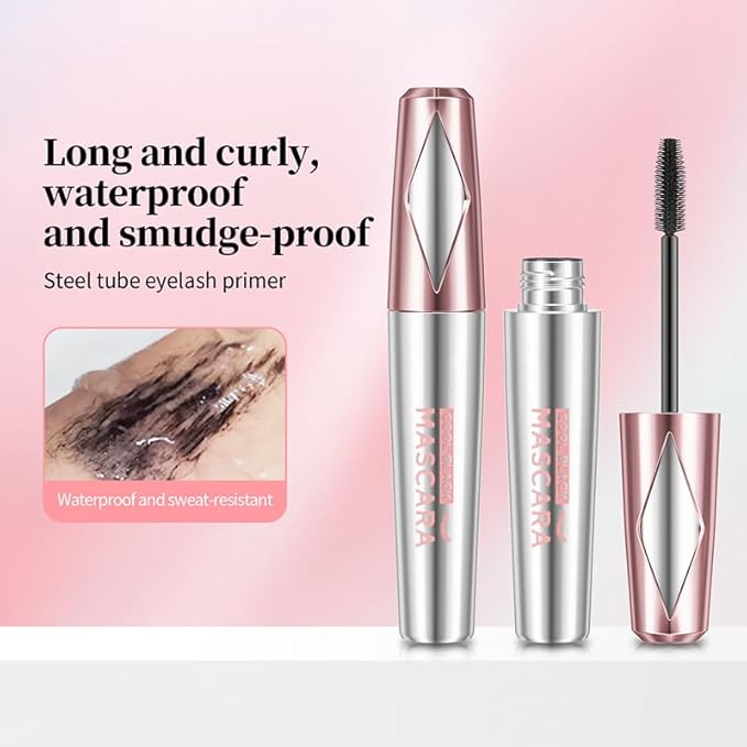 2025 New My Amazing Lashes Mascara,Stunning Volume and Length,Waterproof Black Long and Curly,4D Silk Fiber Lash Mascara with New Silicone Brush Head(Black-1PC, 1PC)