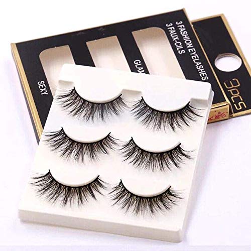 Imported Korea Fiber Faux Mink False Eye lashes Handmade Reusable Long Cross Volume Dramatic Lashes Natural Look Makeup Thick Black Fake EyeLashes