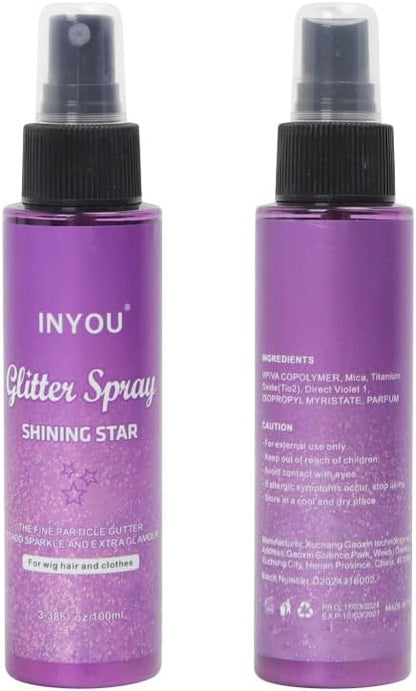 Glitter Spray for Body, Hair & Face - Washable & Non-Toxic, Ideal for Halloween, Parties, Festivals, and DIY Crafts - Quick-Dry, Vegan, and Eco-Friendly 3.38 Fl Oz