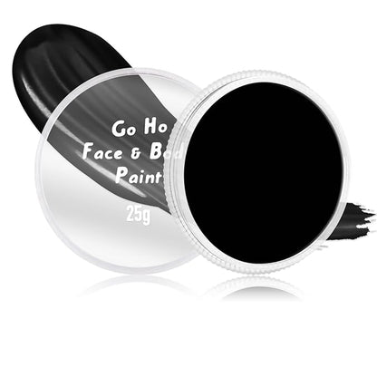 Go Ho Black Face Paint Washable for Halloween Makeup,Water Based Black Raven Makeup Face Paint,Creamy to Gel Body Paint Palette for Adults Children SFX Cosplay Costumes Festivals Makeup,25g