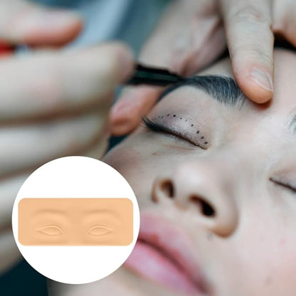 Silicone Eyebrow Tattoo Practice Skin 2Pcs Microblading Fake Makeup Skin Sheets Eyebrow Model Eyeliner Tattoos Latex Skin for Beginners