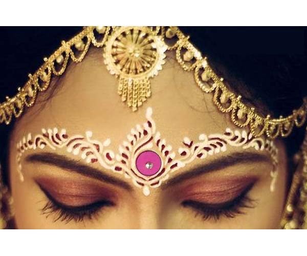 Sticker Kumkum Jewel Bindi Breathable Fabric with Rhinestone, Does not Irritate Skin, No Gum Marks on Skin, Round Tilak A Sheet of 2 Flaps (Multi-Colour) (P6-7MM-Stone)
