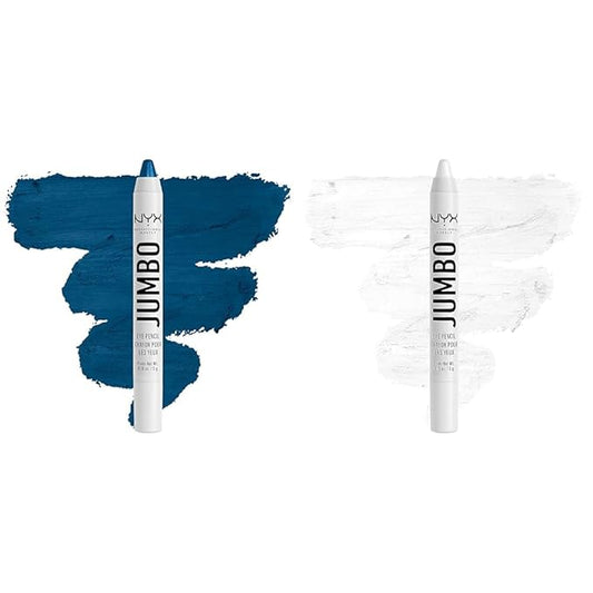 NYX PROFESSIONAL MAKEUP Jumbo Eye Pencil Bundle - Blueberry Pop (Blue) and Milk