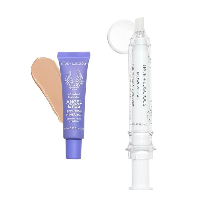 True + Luscious Prep and Prime Duo - Angel Eyes Eyeshadow Primer (Dark) & Flowerdose Moisturizing Lip and Eye Serum
