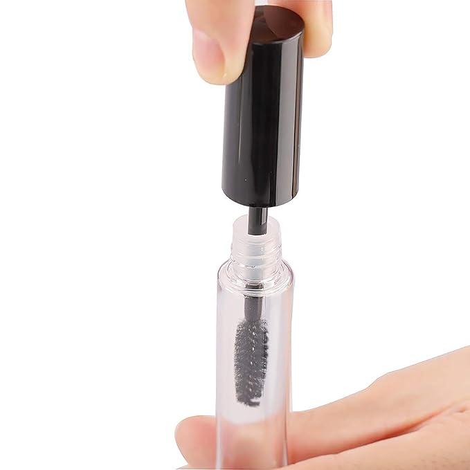 Coobbar 10ml 10pcs Empty Eyelashes Mascara Tube Vial Liquid Plastic Bottle Cosmetic Container With Black Cap