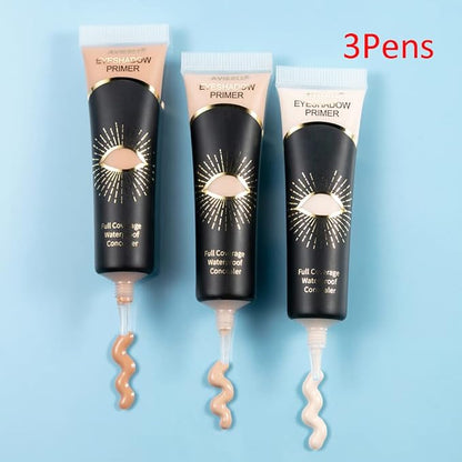 Eyeshadow Primer-3Pens Eye Primer,Makeup Primer Long Lasting Cream Eyeshadow Base,Primer Face Makeup,Full Coverage Waterproof Concealer 3 Colors -0.40 fl oz (IVORY+MEDIUM+WHEAT)…