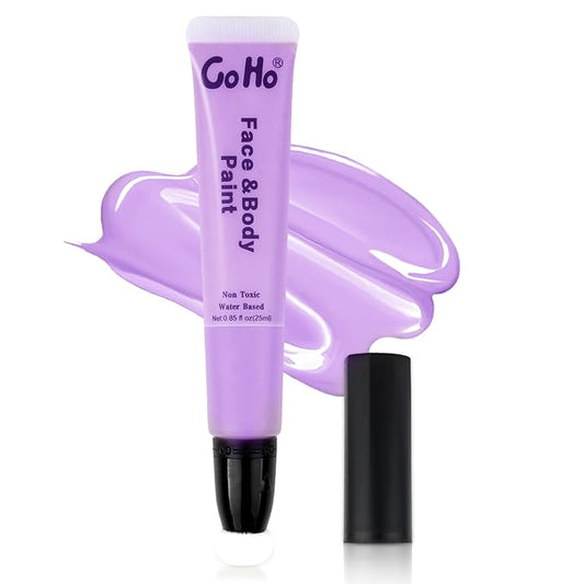 Go Ho Pastel Purple Face Paint Stick,Water Based Cream Light Purple Body Paint Washable,Highly Pigmented,Smooth and Safe for Skin,Halloween Cosplay SFX Ursula Makeup