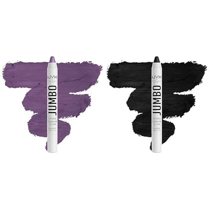 NYX PROFESSIONAL MAKEUP Jumbo Eye Pencil Blendable Eyeshadow Stick & Eyeliner Pencil Bundle - Eggplant (Violet) and Black Bean