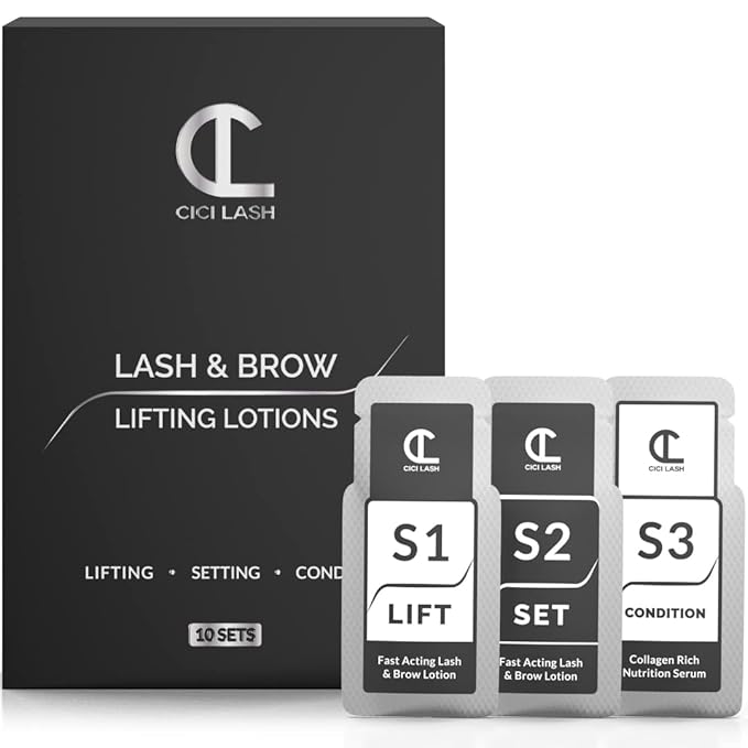 10 Sets Of Lash Lift & Brow Lamination Lotions For Professionals | Instant Perming, Lifting & Curling for Eyelashes & Eyebrows | Salon Results Lasting 6-8 Weeks | 10 Semi Permanent Treatments Supplies
