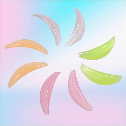 Lash Lift Rodss,DIY Eyelash Lift Pads,Silicone Eyealsh Perm Rods,Lash Lifting at Home 8 Pcs Eyelash Curler Pads 4 Sizes Reusable Soft Silicone Shields (New L curl Lift Pads)