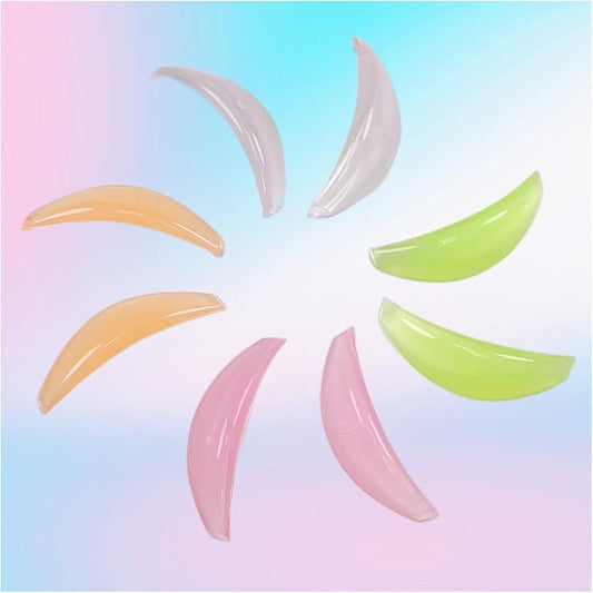 Lash Lift Rodss,DIY Eyelash Lift Pads,Silicone Eyealsh Perm Rods,Lash Lifting at Home 8 Pcs Eyelash Curler Pads 4 Sizes Reusable Soft Silicone Shields (New L curl Lift Pads)
