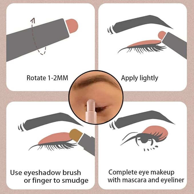 Go Ho Matte Eyeshadow Stick - Waterproof Cream Eyeshadow Pen, Smooth Easy To Color, 104# Stone