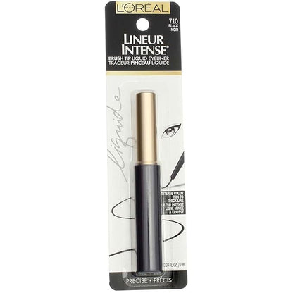 L'Oreal Paris Lineur Intense Brush Tip Liquid Eyeliner, 710 Black (Pack of 2)