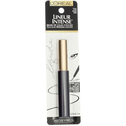 L'Oreal Paris Lineur Intense Brush Tip Liquid Eyeliner, 710 Black (Pack of 2)