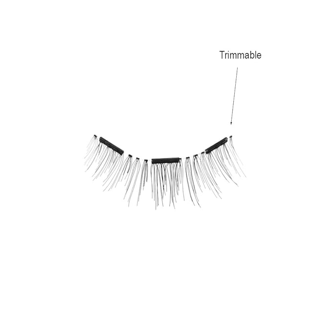 Lash'd Up Magnetic Eyelashes Without Eyeliner 3 Magnets (Can also be worn as Dual Magnets) Full Eye Snap-on Set Soft Faux Silk Vegan (Very Natural)
