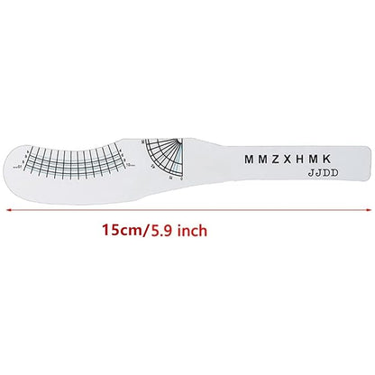 6 Pcs Eyebrow Ruler, Disposable Eyelash Measuring Ruler Eyelash Stencils Ruler Eyelashes Length Curling Degree Ruler Professional Lashes Symmetrical Positioning Extension Styling Tool